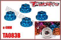 &Eacute;crous de Roues &oslash;4mm \ Bleu\  All&eacute;g&eacute;s T-WORK\'S (4 Pcs)