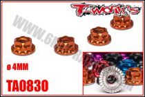 &Eacute;crous de Roues &oslash;4mm \ Orange\  All&eacute;g&eacute;s T-WORK\'S (4 Pcs)