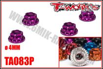 &Eacute;crous de Roues &oslash;4mm \ Purple\  All&eacute;g&eacute;s T-WORK\'S (4 Pcs)