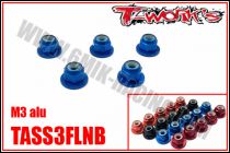 Ecrous Nylstop &Eacute;paul&eacute;s M3 Alu \ Bleu\  T-Work\'s (5 Pcs)