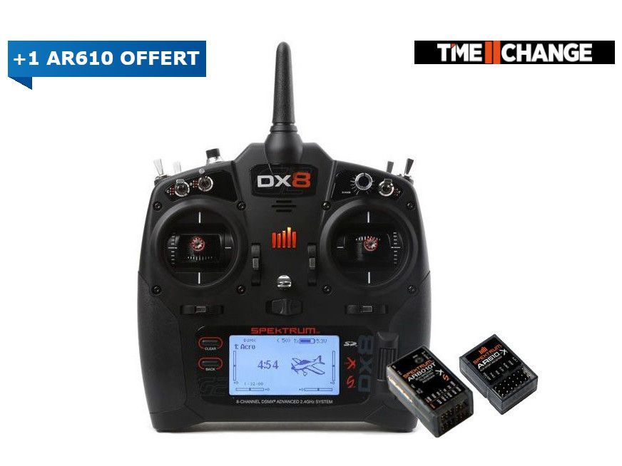 Emetteur DX8 G2 avec r&eacute;cepteur AR8010T Mode 2 - HORIZON HOBBY - R&eacute;f&eacute;rence: SPM8015EU