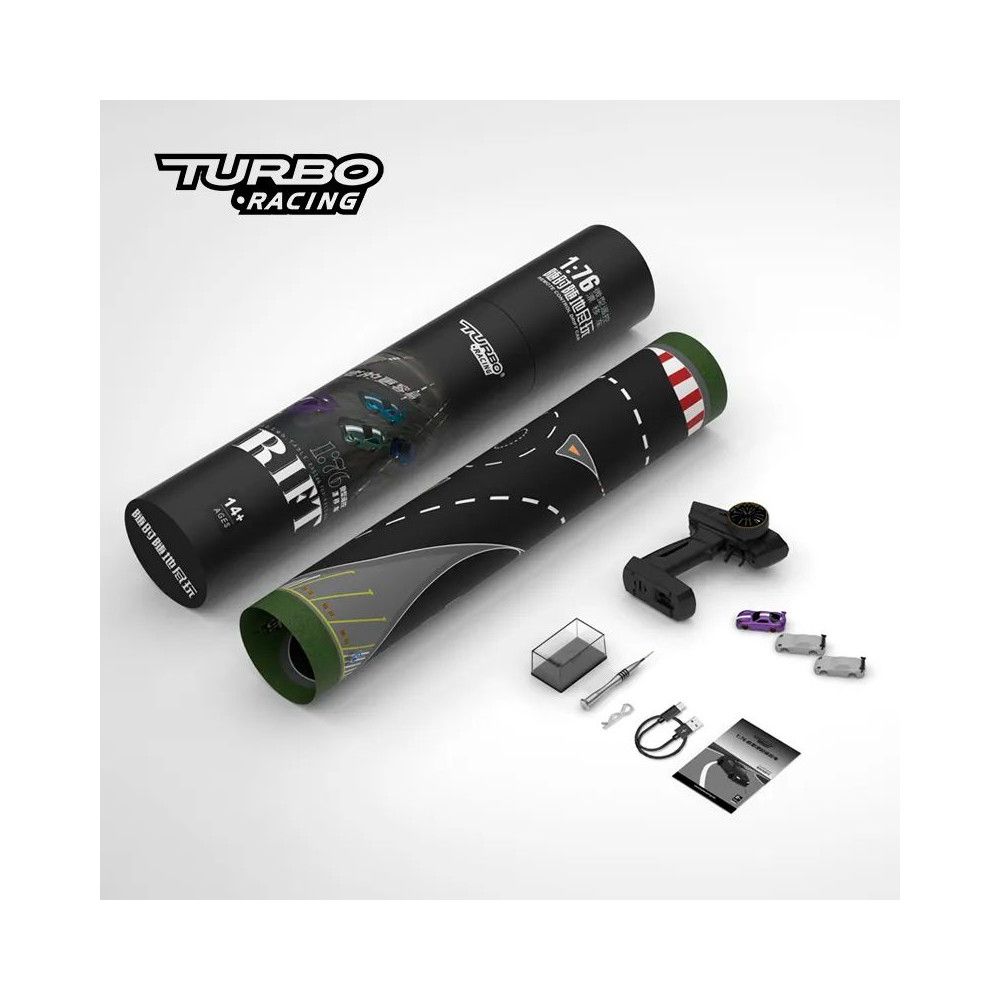 Ensemble 1/76&egrave;me micro drift voiture + piste drift - TB-C63-Combo