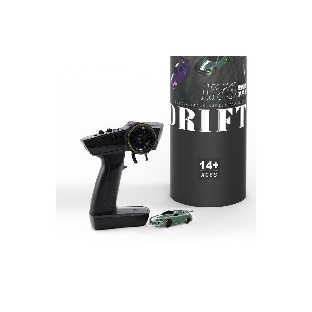 Ensemble 1/76&egrave;me micro drift voiture verte + piste drift - TB-C62-COMBO