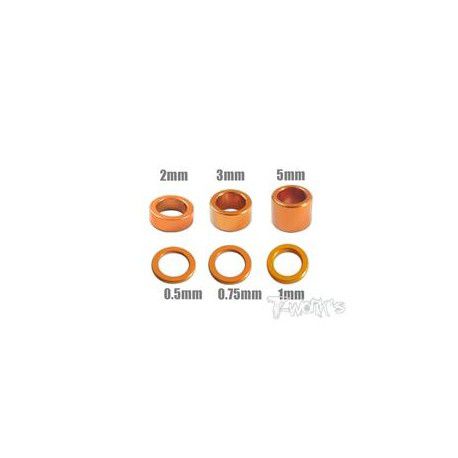 Entretoises alu M4 \ Orange\  T-Work\'s (4x6 tailles)