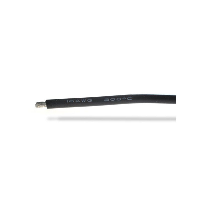 Fil silicone super souple 16AWG (1,32mm&sup2;) noir - 1m - BEEC3016K