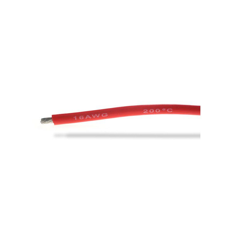 Fil silicone super souple 16AWG (1,32mm&sup2;) rouge - 1m