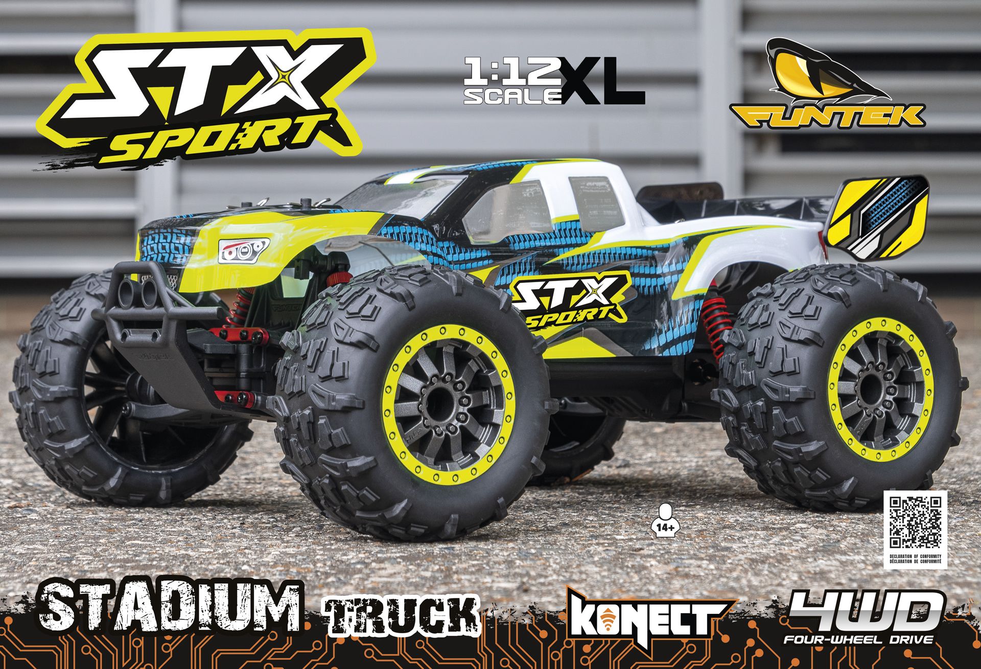 Funtek STX Sport Jaune avec radio Konect FTK-STX-SPORT.YE 