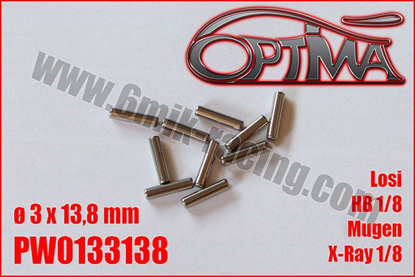Goupilles de Cardans &oslash;3 x 13,8mm HB / XRay / MBX / TLR / SVM (10pcs)