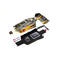 GT14B - GUNMETAL CAR BODY WITH STICKERS