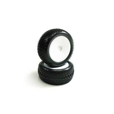 GT14B - WHITE STANDARD PRE-GLUED REAR TIRE