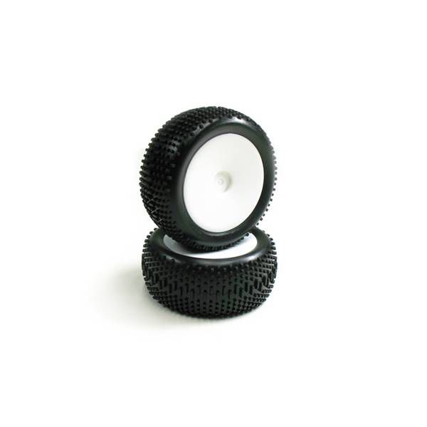 GT14B - WHITE STANDARD PRE-GLUED REAR TIRE