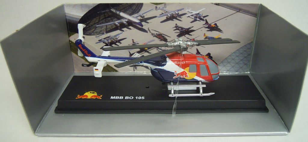 H&eacute;licopt&egrave;re BO 105C 1:100 - Red Bull - New Ray - 29853
