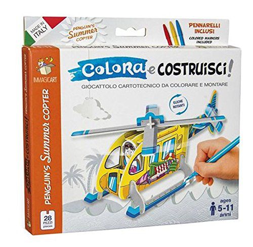 H&eacute;licopt&egrave;re en carton &agrave; colorier et &agrave; monter