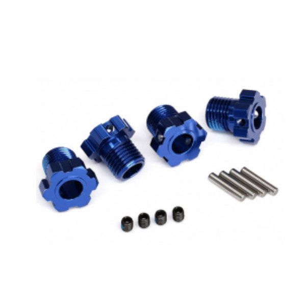 HEXAGONES DE ROUES ANODISES BLEU 17MM (4) - TRAXXAS TRX8654
