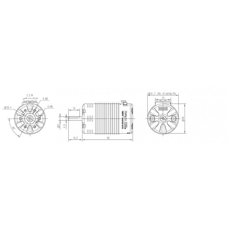 HOBBYWING 4268SD SENSORED G2 (BLACK) 1900KV MOTOR FOR 1/8TH