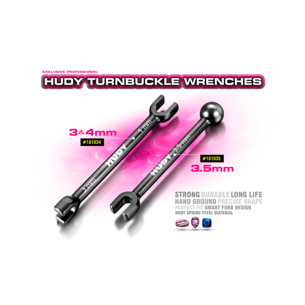 Hudy - Cl&eacute; biellettes pas invers&eacute; 3 et 4 mm - 181034