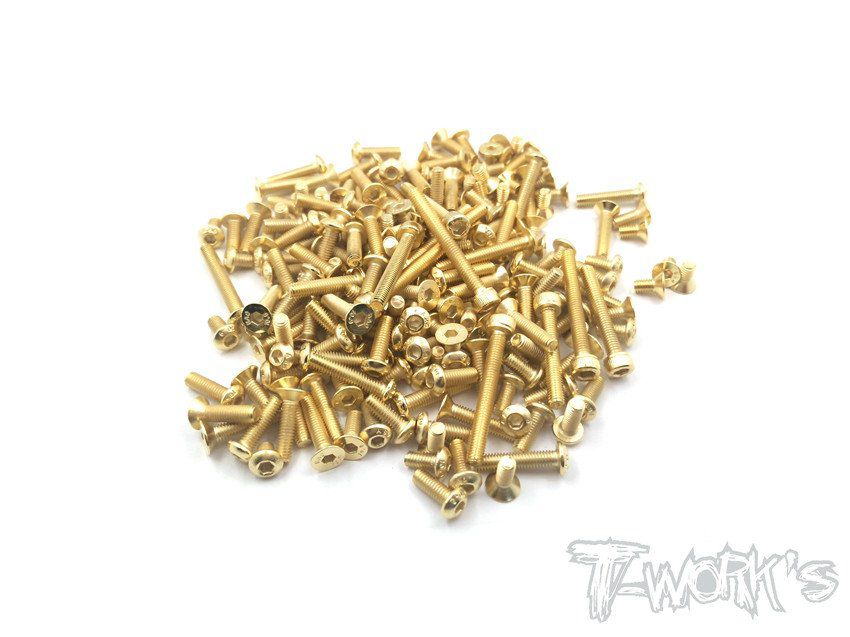 Kit Complet de Vis Acier Nitride Dor&eacute; KYOSHO MP9 TKI4 (128pcs) - TGSS-TKI4