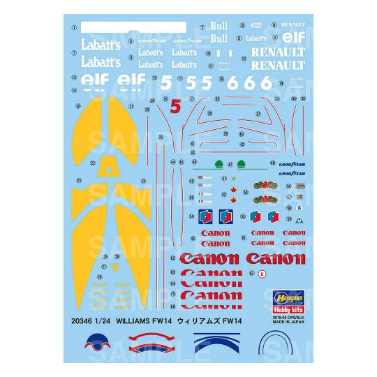 Maquette plastique de voiture Williams FW14 1:24  HASEGAWA 20346