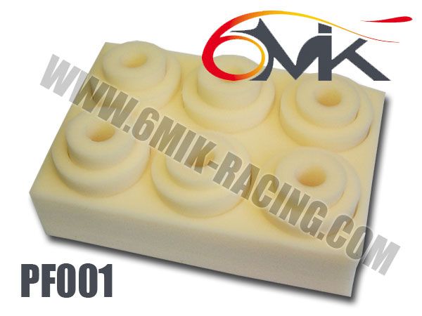 Mousses de Filtre &agrave; air 6MIK Standard Blanche Haute Qualit&eacute; (6 pcs)