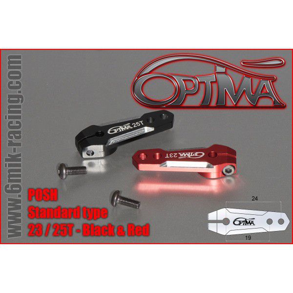 Palonnier de Servo OPTIMA V&eacute;rouillable 25T Noir