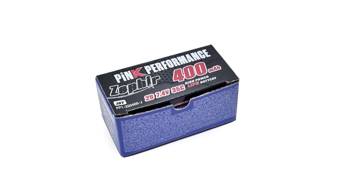 Pink Performance Zephir LiPo 2S 7.4V-400-35C (JST) 40x21x15mm 24g  PP1-2S0400-J 