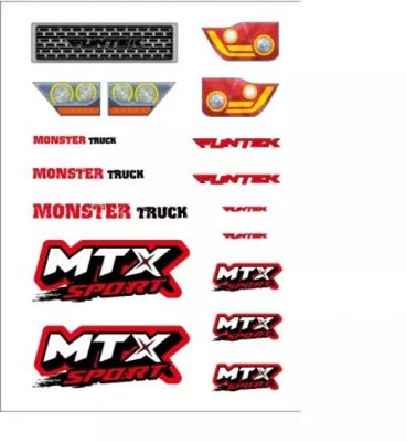 Planche stickers Rouge Funtek MTX  FTK-21056 