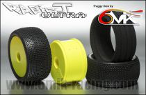 Pneu 6Mik RAPID-T 0/18� Mont�s-Coll�s sur jante Jaune / ULTRA (la paire) - TUY110018 - Pi�ces et Options 6Mik