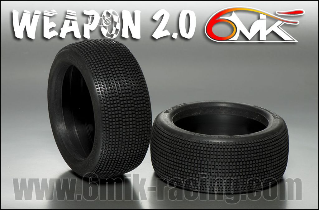 Pneu 6Mik WEAPON 2.0 0/18 ULTRA Mont&eacute;s-Coll&eacute;s sur jantes blanches (la paire) - TU150018 - Pi&egrave;ces et Options 6Mik