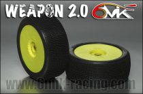 Pneu 6Mik WEAPON 2.0 15/25 ULTRA Mont&eacute;s-Coll&eacute;s sur jantes jaunes (la paire) - TUY151525 - Pi&egrave;ces et Options 6Mik