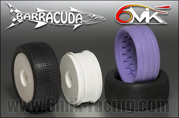 Pneu BARRACUDA 0/18&deg; + Jante Blanche + Insert non coll&eacute; (la paire) - TK140018 - Pi&egrave;ces et Options 6Mik