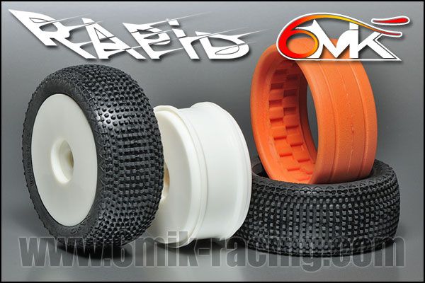 Pneu RAPID 0/18&deg; + Jante Blanche + Insert non coll&eacute; (la paire) - TK100018 - Pi&egrave;ces et Options 6Mik