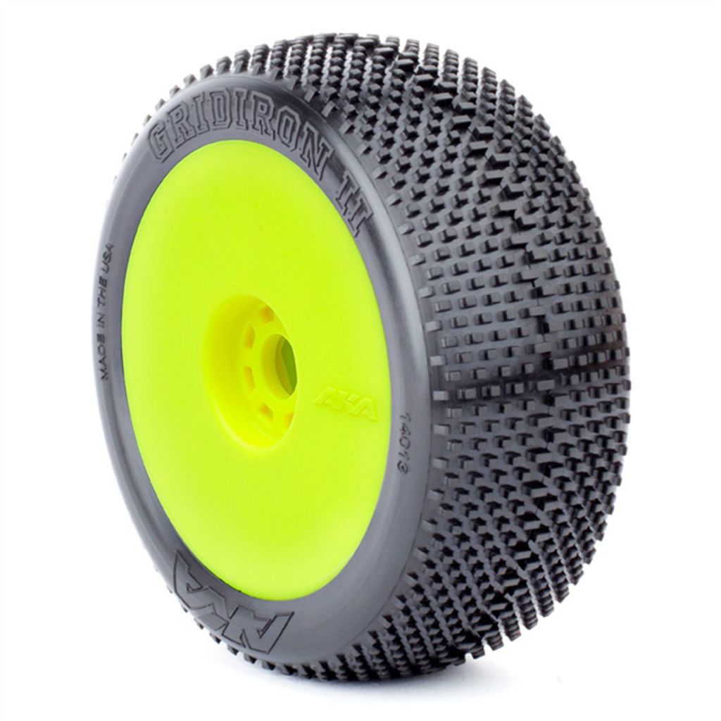 PNEUS BUGGY 1:8 GRIDIRON II SUPERSOFT (2) MONTES JANTES JAUNES