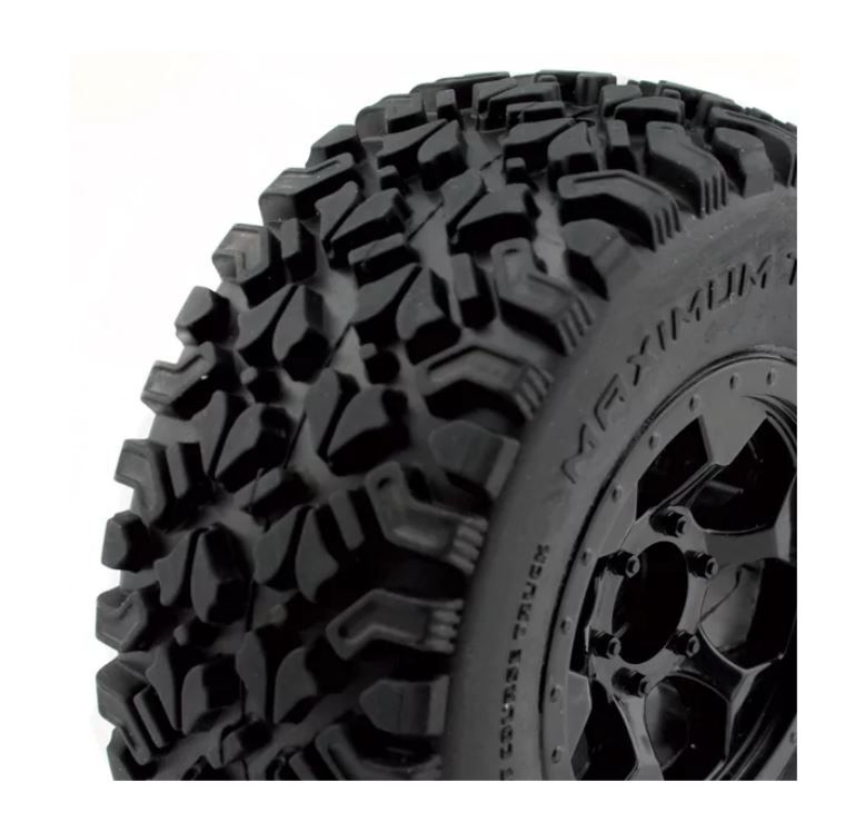 pneus OPTIMO Short Course montes colles sur jantes noires Hex.12mm HTR-T470 