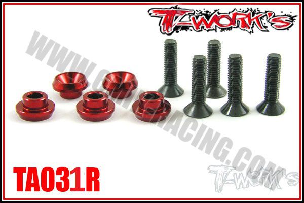 Rondelles alu de servo Hitech / KO Rouge T-Work\'s (5 &oslash;4,2)