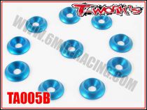 Rondelles cuvettes M3 bleues T-Work\'s pour vis Frais&eacute;es (10)