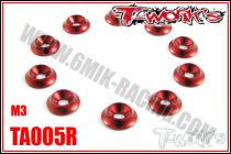 Rondelles cuvettes M3 Rouges T-Work\'s pour vis Frais&eacute;es (10)