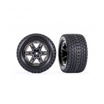 Roues et jantes coll&eacute;es RXT 2.8/GRAVIX chrom&eacute;es noir (x2) - Traxxas 6764-BLKCR
