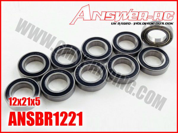 Roulements 12x21x5mm Flasqu&eacute;s &Eacute;tanches ANSWER-RC (10 pcs)
