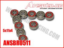 Roulements 5x11x4mm Flasqu&eacute;s &Eacute;tanches ANSWER-RC (10 pcs)