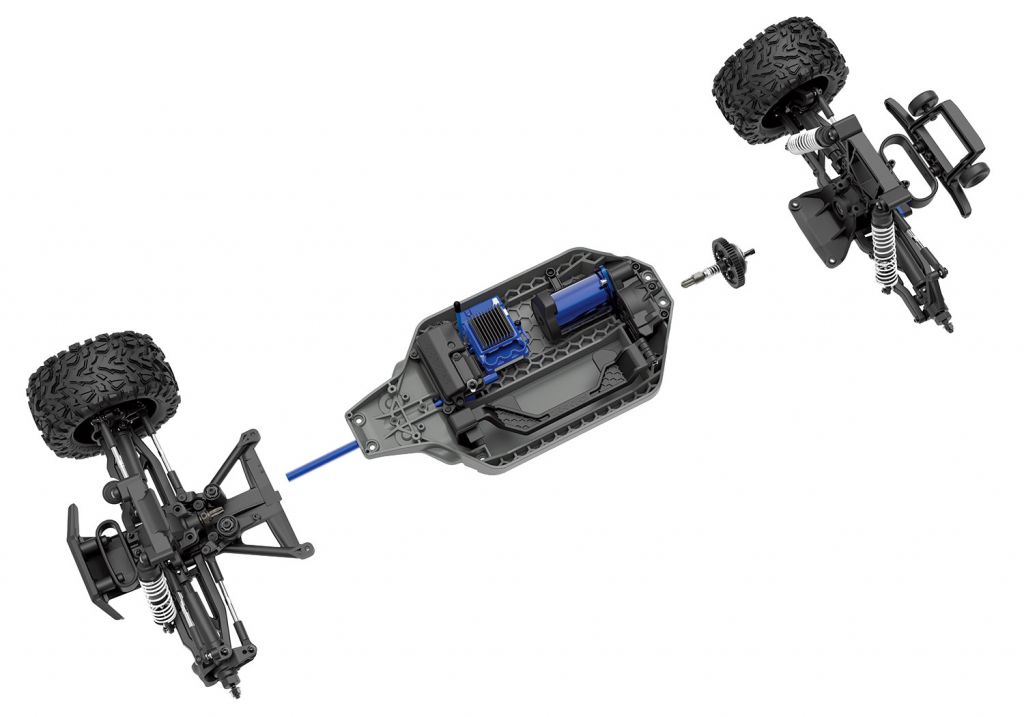 RUSTLER- 4x4 - 1/10 VXL BRUSHLESS - TSM - SANS AQ/CH - TRAXXAS&nbsp;67076-4