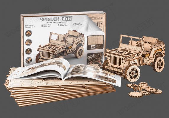 S056WR309 - Jeep 4x4  maquette/puzzle 3D en bois - WOODEN CITY