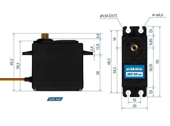 SERVO DIGITAL GO-55MG 0,24S/60, 17KG kav20.55mg