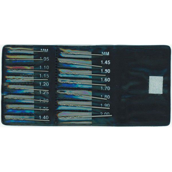 Set de 15 forets HSS (0,30 mm &agrave; 1,00 mm) HO101 - (1.05 mm &agrave; 2 mm) HO102