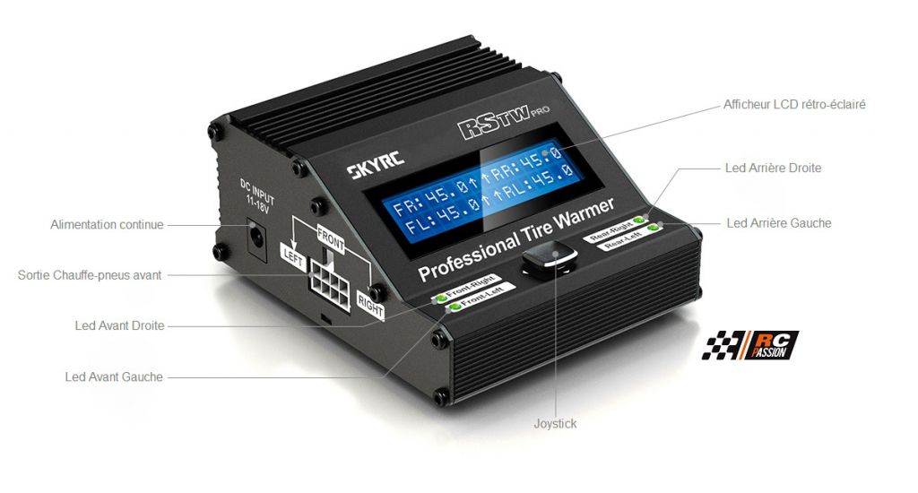 SK-600064-04 - RStw Pro Chauffe pneu automatique avec reglage independant 1/8 (TT / GT) - SkyRC