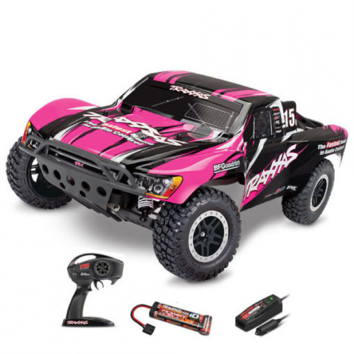 Slash - 4X2 - Pink (Rose) - 1/10 Brushed Tq 2.4Ghz - Id - Traxxas - 58034-1-PINKX