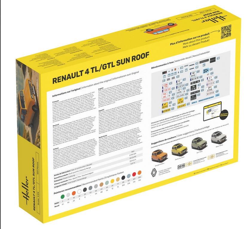 Starter Kit Renault 4 TL/GTL Sun Roof - Heller 58704 - 1/24