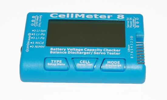 Testeur LiPo (1 &agrave; 8s), LiHV, Li-Ion, LiFe, NiCd, NiMH + &eacute;quilibrage LiPo + testeur Servo - CELLMETER 8 V2.0 Z032098/RCA0045