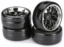 Train de roues Drift LP \ Comb/Profile B\  noir/chrom&eacute; 1/10&egrave;me (4pcs) - WHEEL DEAL