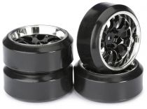 Train de roues Drift LP \ Comb/Profile C\  noir/chrom&eacute; 1/10&egrave;me (4pcs) - WHEEL DEAL