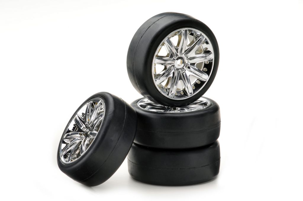Train de roues Piste \ 9 battons / Slick\ chrom&eacute; 1:10 Absima (4) - 2510015
